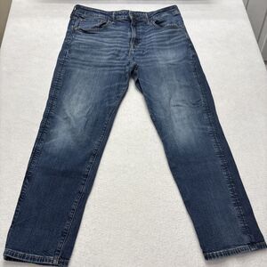 American Eagle Airflex+ Athletic Fit Men's Jeans, Size 34x30, Blue Distressed.